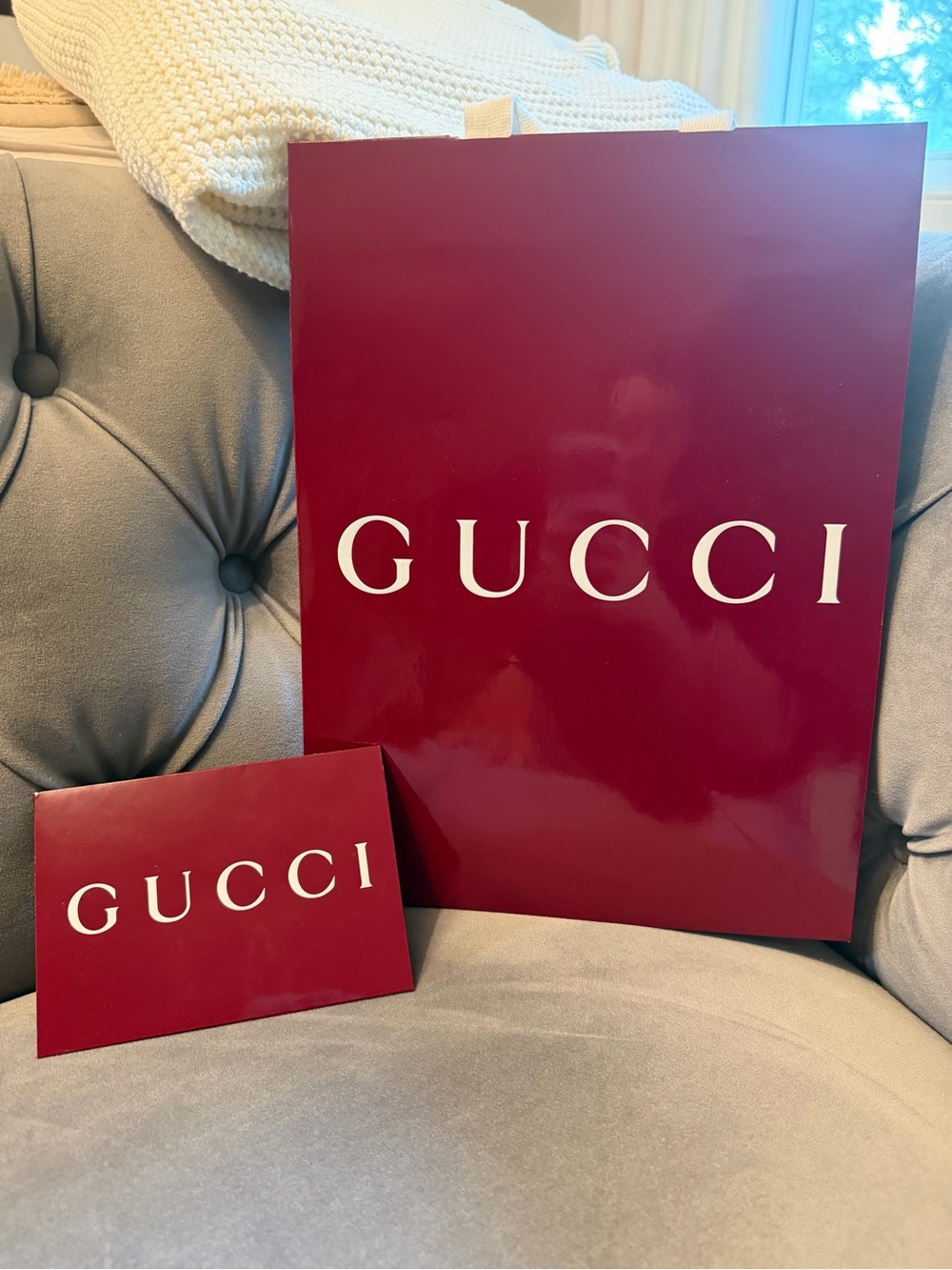 Gucci Burgundy Gift Bag and Matching Card